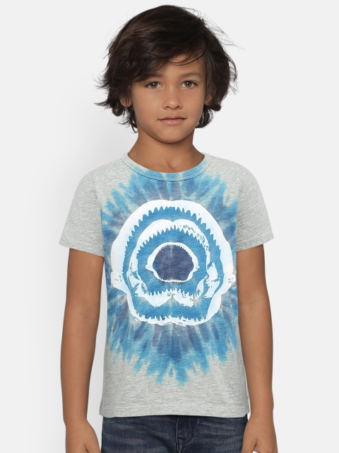 

GAP Boys Tie-Dye Graphic Short Sleeve T-shirt, Grey melange