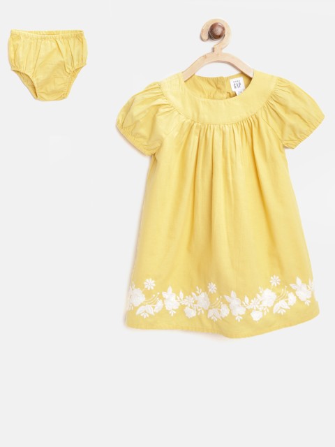 

GAP Girl Embroidered Dress, Yellow