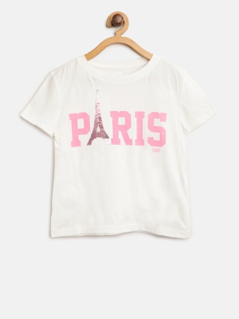 

GAP Girl's Flippy Sequin Graphic T-shirt, Off white
