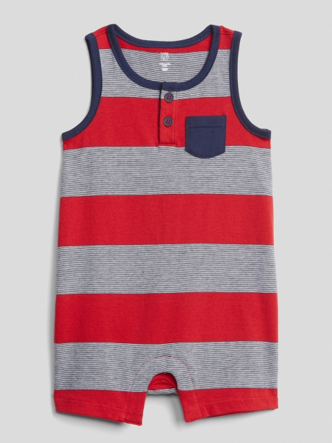 

GAP Boys Grey & Red Striped First Favorite Tank Shorty One-Piece