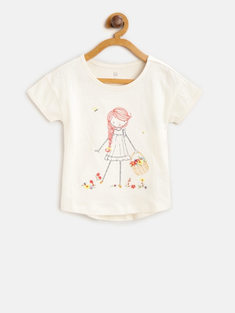 

GAP Girl Graphic Short Sleeve T-Shirt, Off white