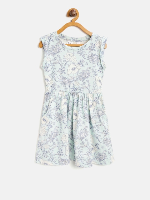 

GAP Girl's Floral Dress, Blue