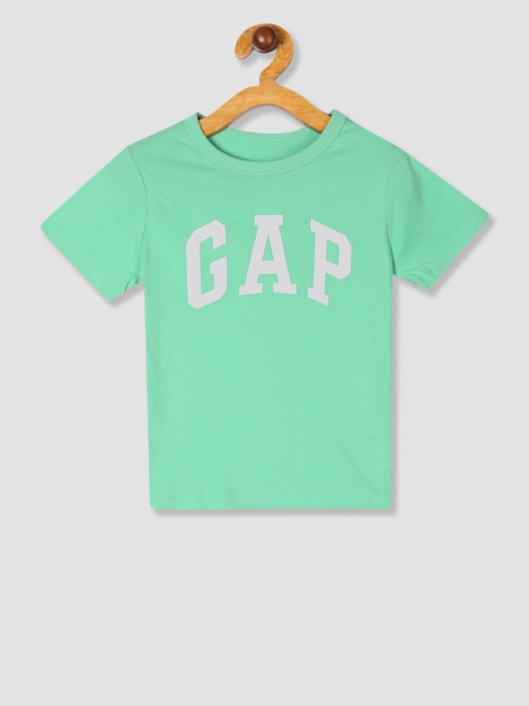 

GAP Boys Green Printed Round Neck T-shirt