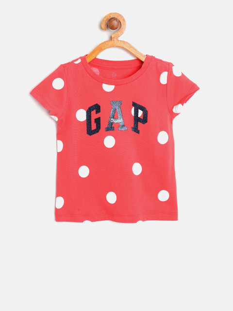 

GAP Girl Logo Dot Graphic T-Shirt, Red