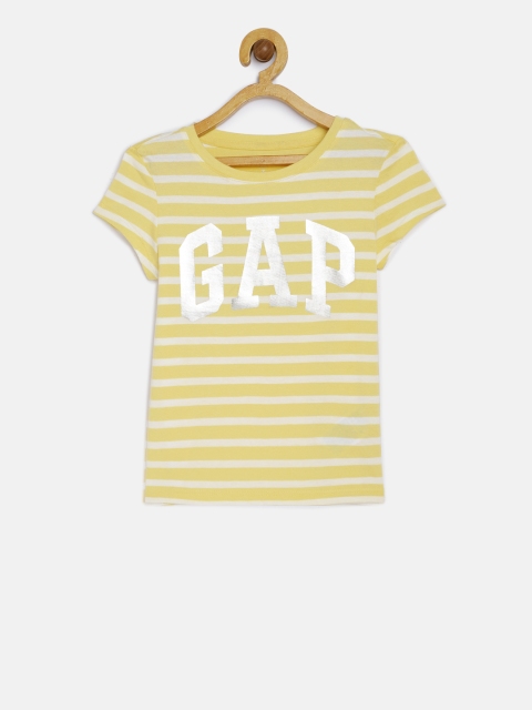 

GAP Baby Girl's Stripe Short Sleeve T-Shirt, Yellow