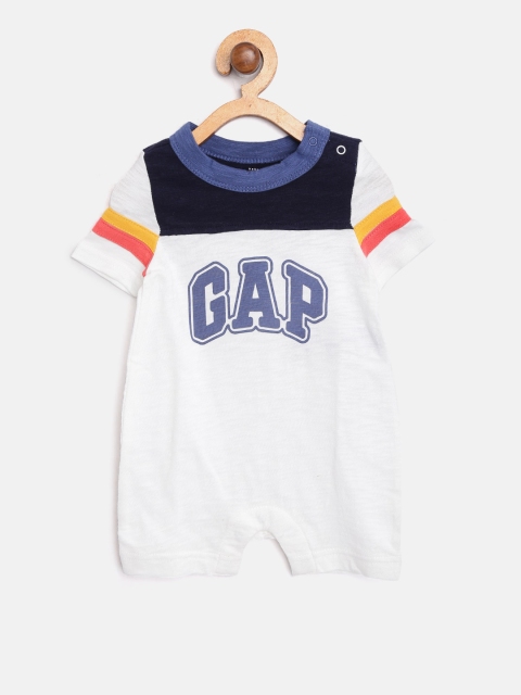 

GAP Baby Boy Logo Graphic Short One-Piece, Off white