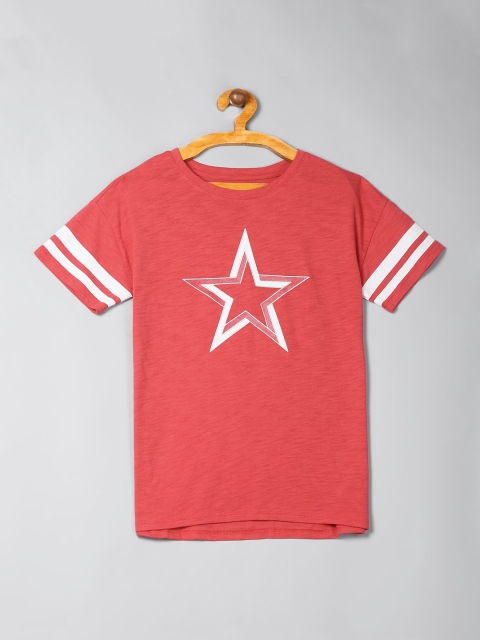

GAP Girls Red Printed Round Neck T-shirt