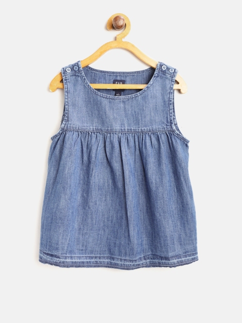 

GAP Girls Denim Empire-Waist Tank, Blue