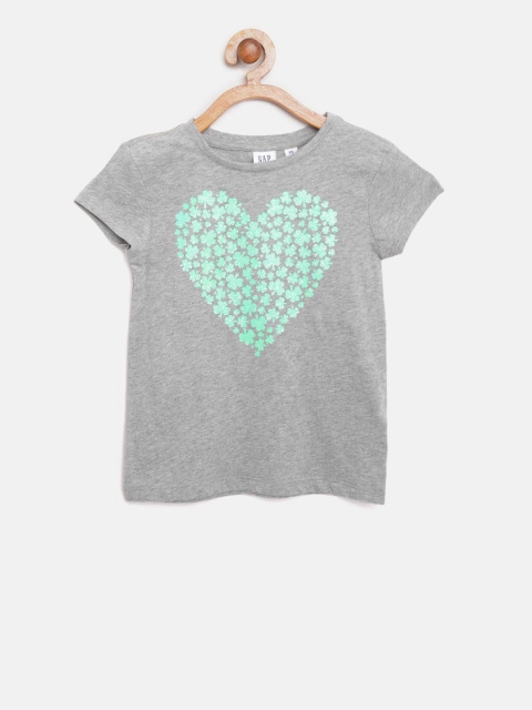 

GAP Girls Graphic Short Sleeve T-shirt, Grey melange