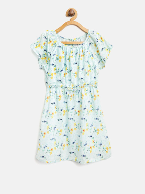 

GAP Girls Floral Flutter Dress, Sea green