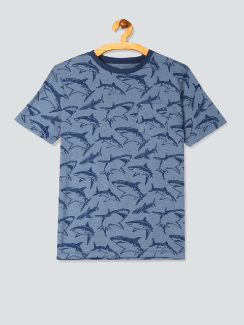 

GAP Boys Blue Printed Short Sleeve Shirt