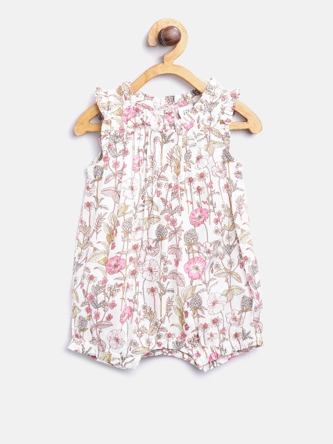 

GAP Baby Girl Floral Ruffle Shorty One-Piece, White