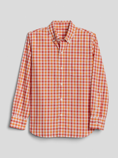 

GAP Baby Boy Plaid Long Sleeve Shirt, Orange