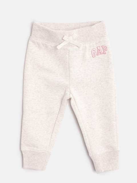 

GAP Girl Logo Joggers in Fleece, Beige