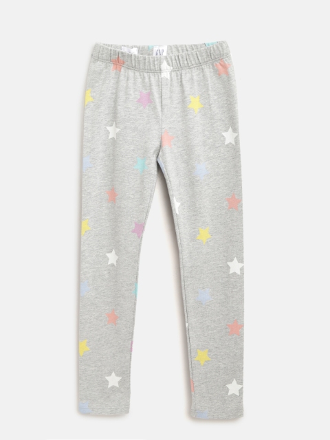 

GAP Girls Print Leggings in Stretch Jersey, Grey melange