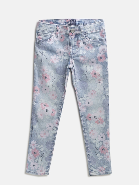 

GAP Girls Superdenim Floral Super Skinny Jeans with Fantastiflex, Blue