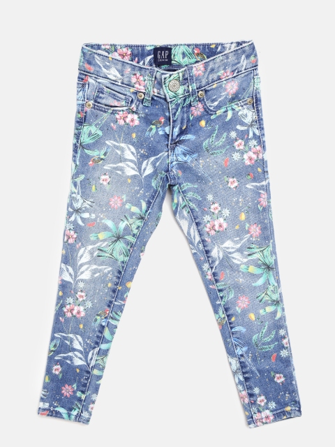 

GAP Girls Superdenim Floral Super Skinny Jeans with Fantastiflex, Blue