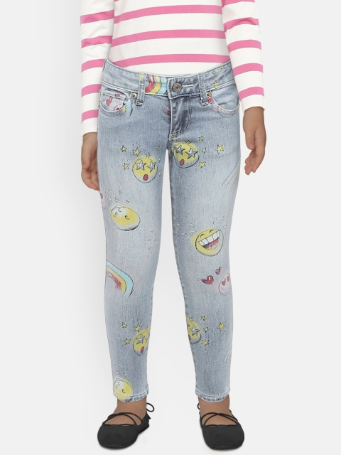 

GAP Girls Superdenim Emoji Super Skinny Jeans with Fantastiflex, Blue