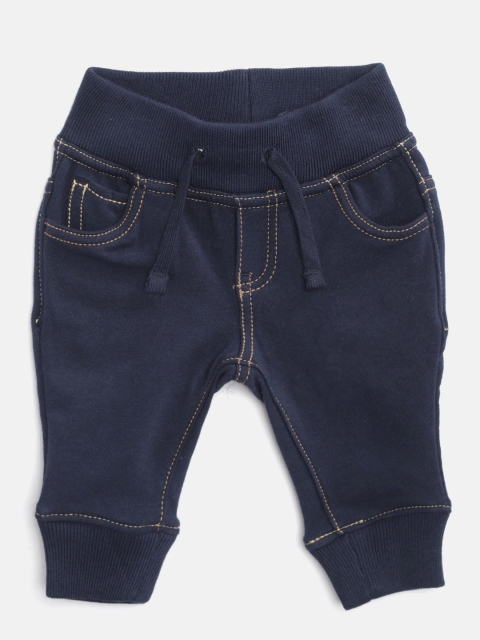 

GAP Baby Boy Navy Denim-Like Joggers in Supersoft, Navy blue