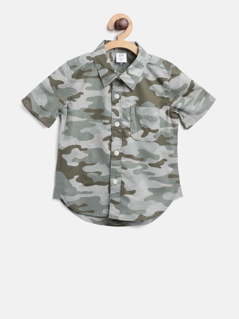 

GAP Boy Camo Short Sleeve Shirt, Olive