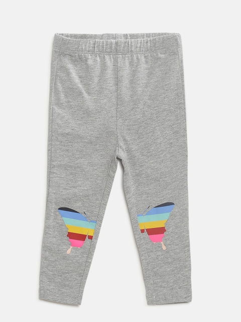 

GAP Baby Girl Butterfly Graphic Leggings, Grey melange