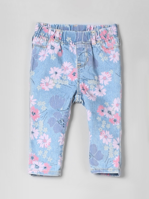 

GAP Baby Girl Floral Print Jeggings in Stretch Jersey, Blue
