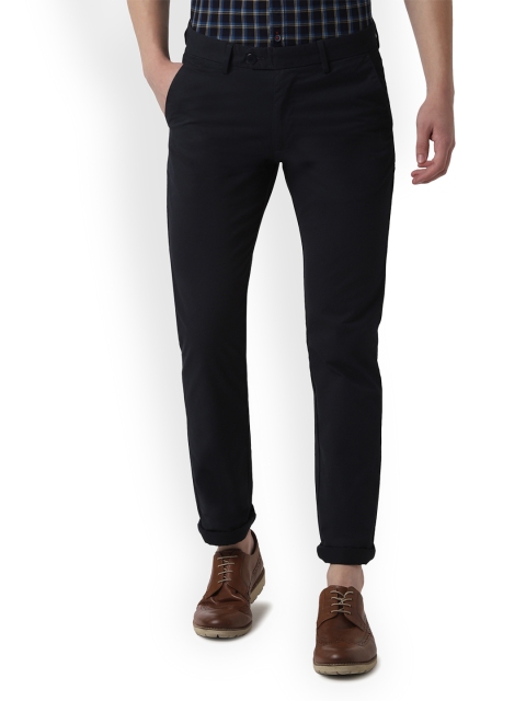 

Peter England Casuals Men Navy Blue Slim Fit Solid Regular Trousers