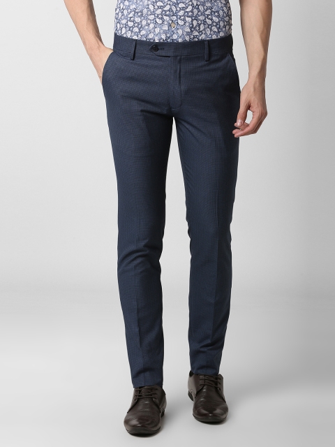 

Peter England Men Navy Blue Slim Fit Solid Formal Trousers
