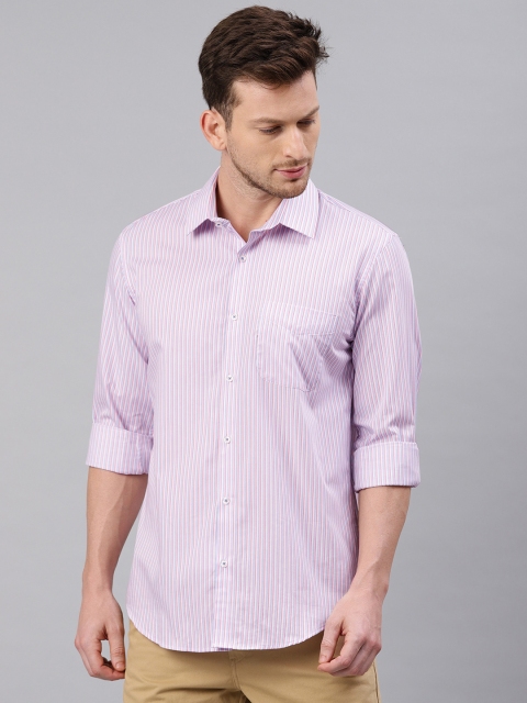 

Peter England Men Pink & Blue Slim Fit Striped Formal Shirt, White