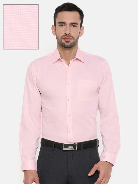 

Peter England Men Pink Slim Fit Self Design Formal Shirt