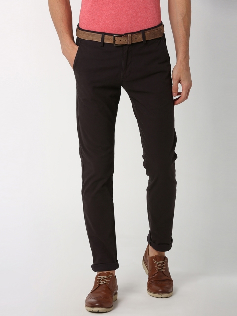 

Peter England Casuals Men Brown Slim Fit Solid Regular Trousers