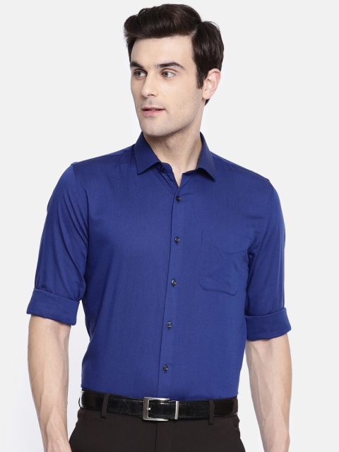 

Peter England Men Navy Blue Slim Fit Solid Formal Shirt