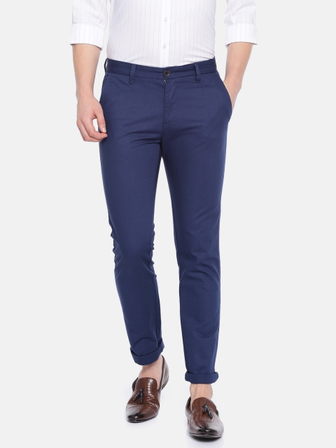 

Peter England Casuals Men Navy Blue Slim Fit Solid Regular Trousers