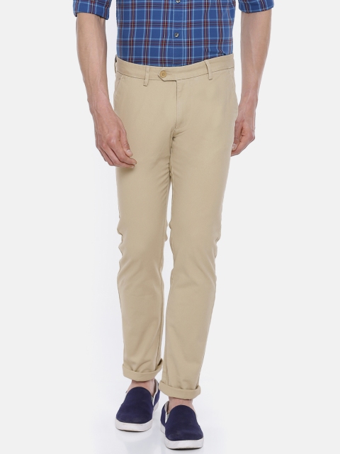 

Peter England Casuals Men Beige Slim Fit Solid Chinos