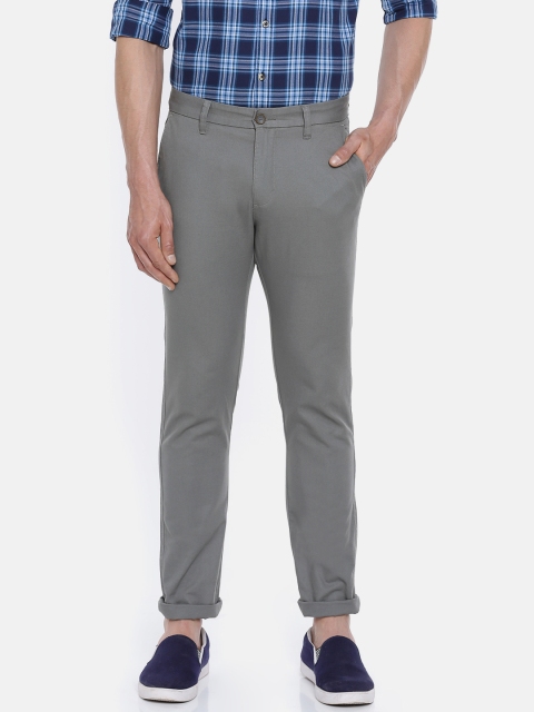 

Peter England Casuals Men Grey Slim Fit Solid Chinos