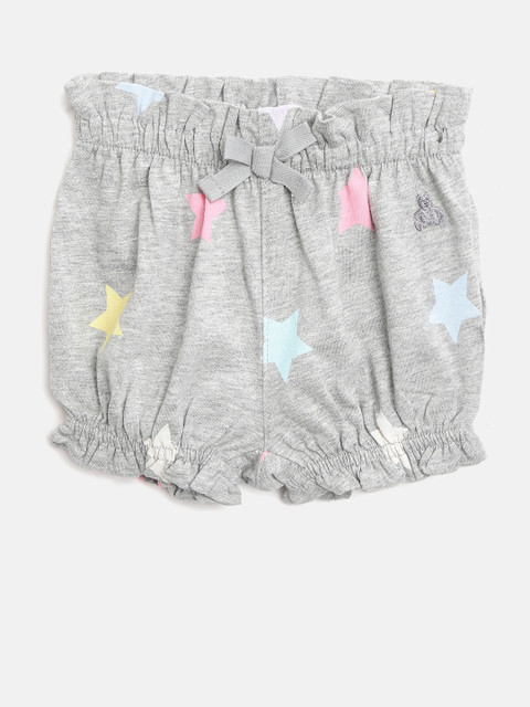 

GAP Baby Girl Print Bubble Shorts, Grey melange