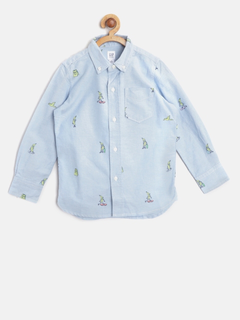 

GAP Boys Blue Uniform Poplin Long Sleeve Shirt