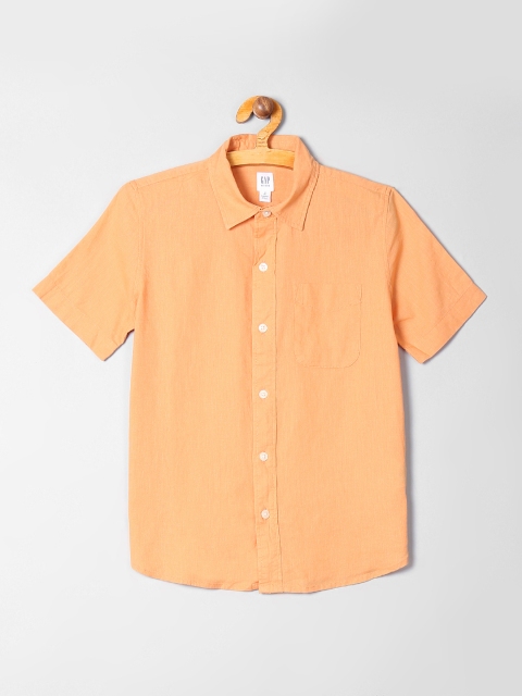 

GAP Boys Uniform Poplin Short Sleeve Shirt, Orange