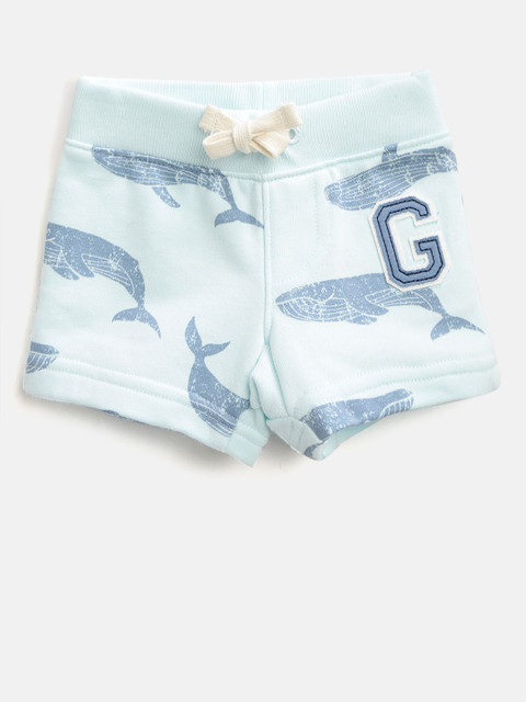 

GAP Baby Boy Print Gap Logo Shorts, Blue