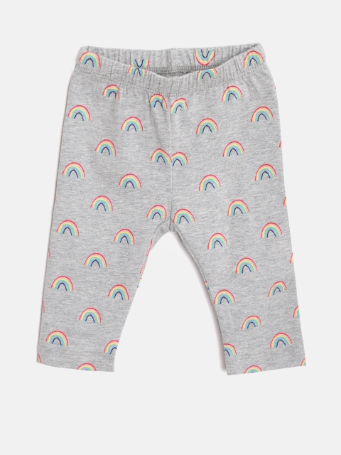 

GAP Baby Girl Print Leggings, Grey melange