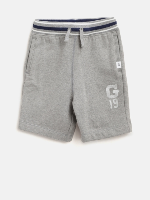 

GAP Boys Logo Pull-On Shorts, Grey melange