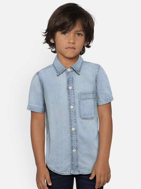 

GAP Boys Blue Regular Fit Faded Casual Shirt