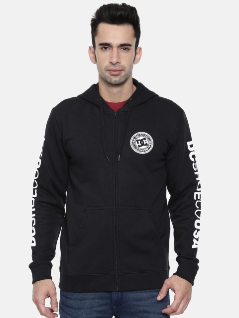 

DC Men Black Printed Hooded Sweatshirt