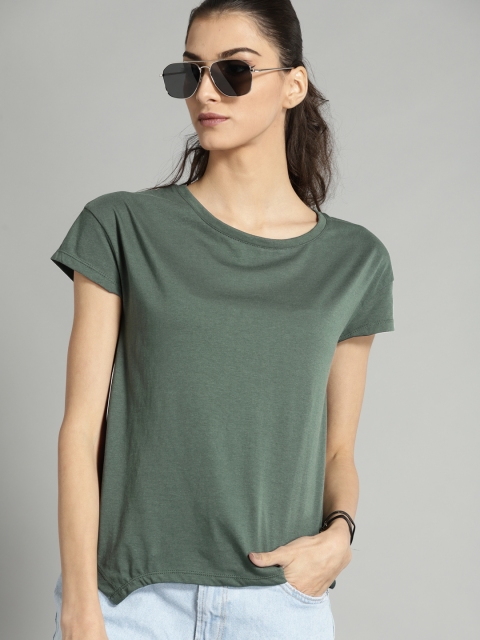 

Roadster Women Green Solid Top
