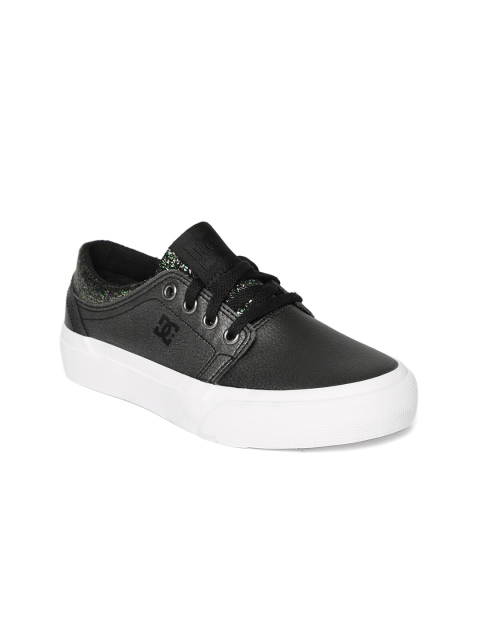 

DC Girls Black Leather Sneakers