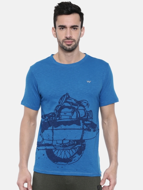 

Wildcraft Men Blue Printed Round Neck T-shirt