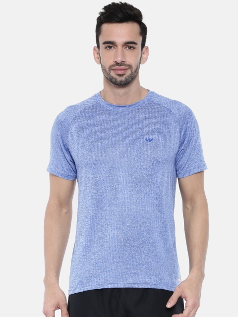 

Wildcraft Men Blue Solid Round Neck Active Crew T-shirt