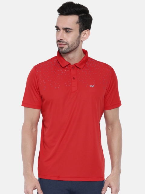 

Wildcraft Men Red Printed Polo Collar T-shirt