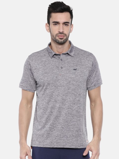 

Wildcraft Men Grey Poly Grindle Solid Polo Collar T-shirt