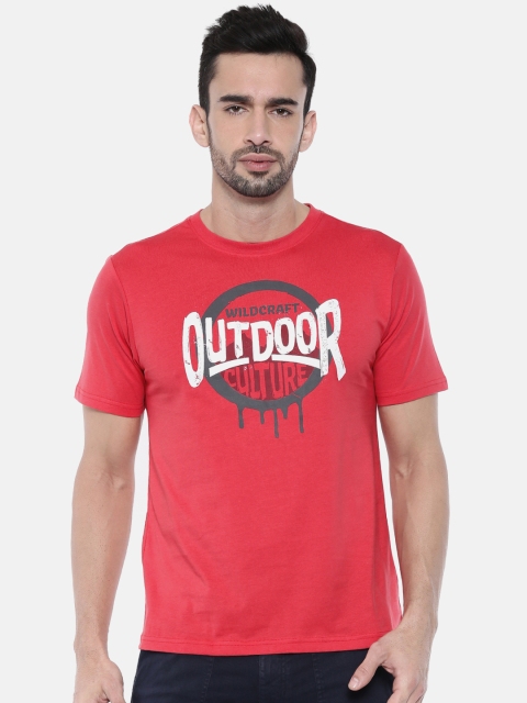 

Wildcraft Men Red Solid Round Neck T-shirt